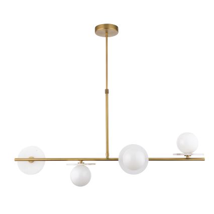 Endon 120038 - Luster na tyči CERCHIO 4xG9/5W/230V mosadz