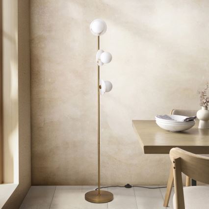 Endon 120042 - Stojacia lampa CERCHIO 3xG9/5W/230V mosadz