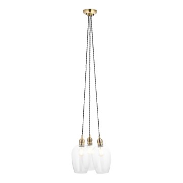 Endon 120648 - Závesný luster na lanku 3xE27/10W/230V mosadz
