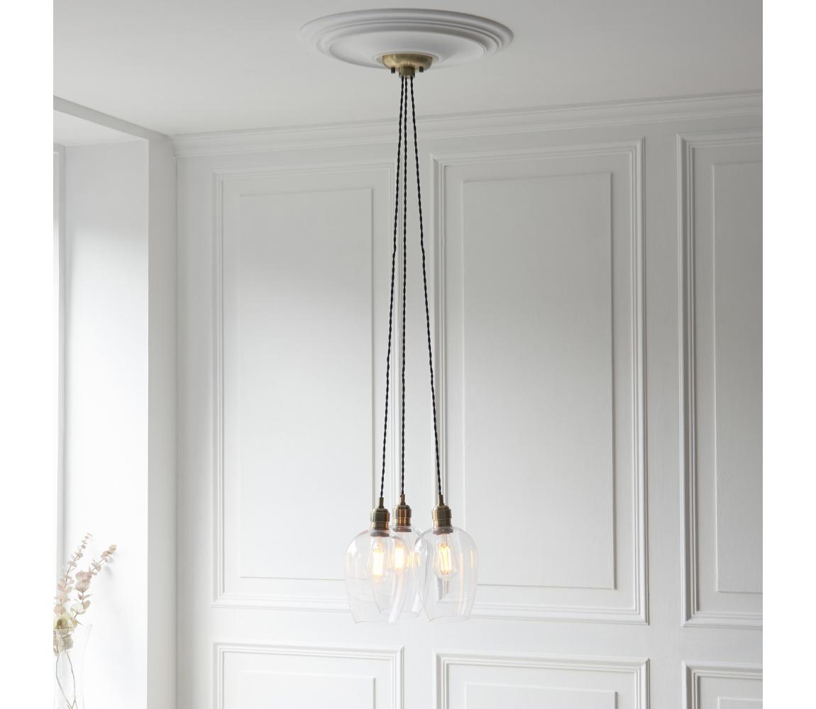 Endon 120648 - Závesný luster na lanku 3xE27/10W/230V mosadz 120648