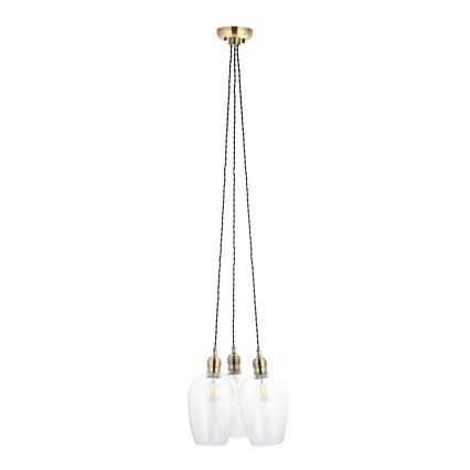 Endon 120648 - Závesný luster na lanku 3xE27/10W/230V mosadz