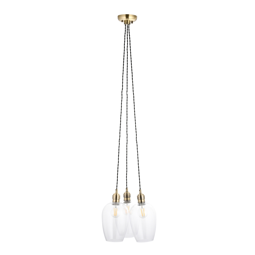 Endon 120648 - Závesný luster na lanku 3xE27/10W/230V mosadz