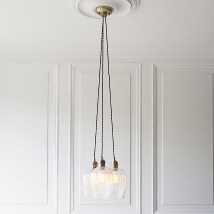 Endon 120656 - Závesný luster na lanku 3xE27/10W/230V mosadz