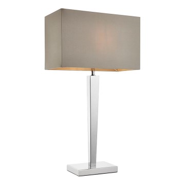 Endon 56707 - Stolná lampa MORETO 1xE27/60W/230V lesklý chróm/šedá