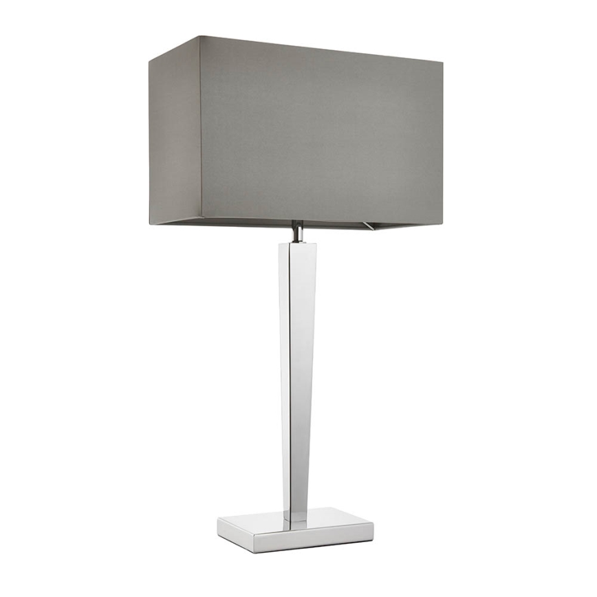 Endon 56707 - Stolná lampa MORETO 1xE27/60W/230V lesklý chróm/šedá