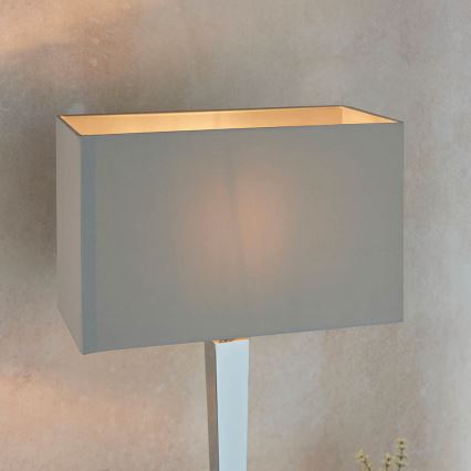 Endon 56707 - Stolná lampa MORETO 1xE27/60W/230V lesklý chróm/šedá