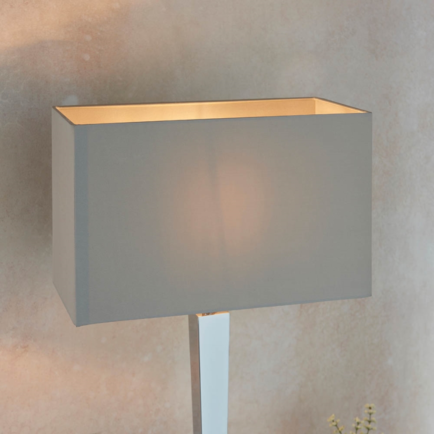 Endon 56707 - Stolná lampa MORETO 1xE27/60W/230V lesklý chróm/šedá