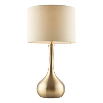 Endon 61191 - Stmievateľná stolná lampa PICCADILLY 1xE14/40W/230V mosadz/béžová