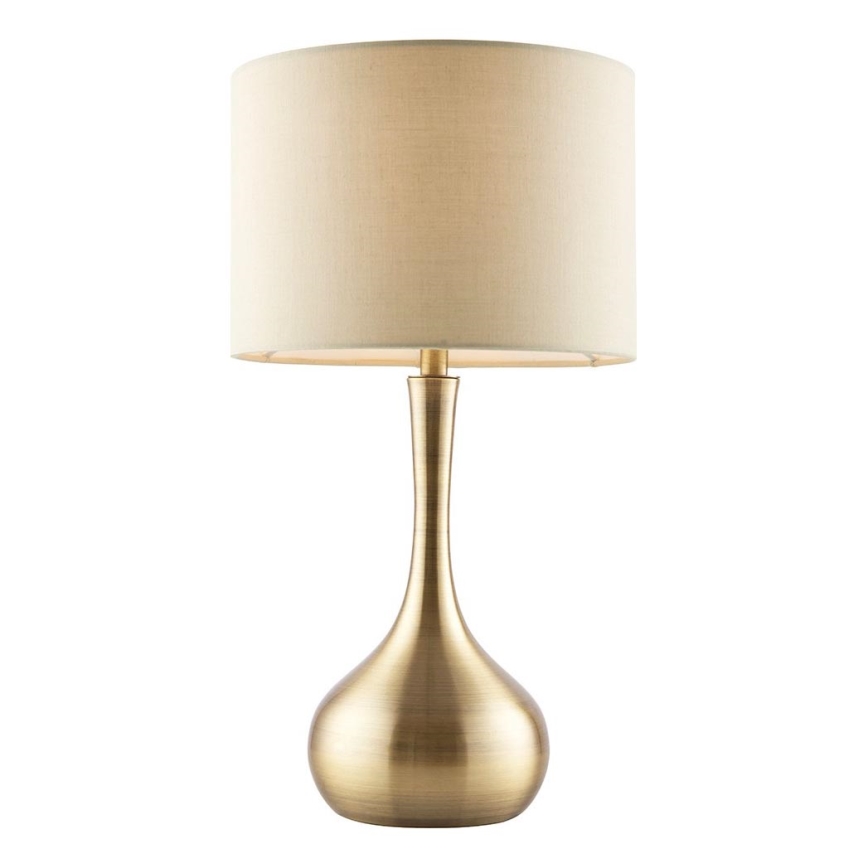 Endon 61191 - Stmievateľná stolná lampa PICCADILLY 1xE14/40W/230V mosadz/béžová