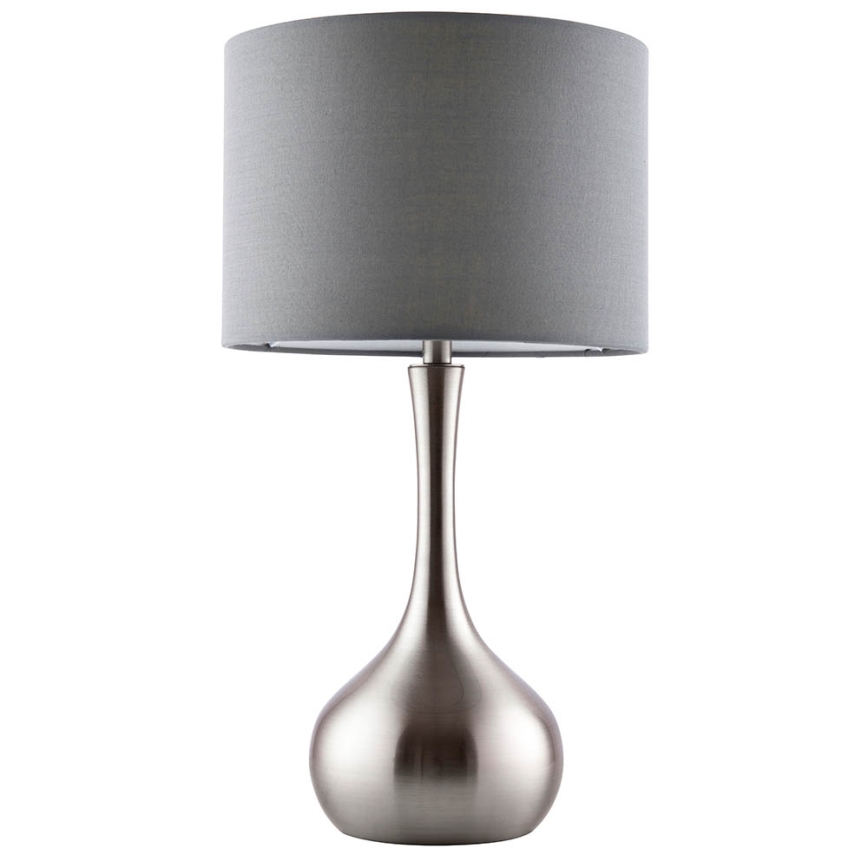 Endon 61192 - Stmievačná stolná lampa PICCADILLY 1xE14/40W/230V matný chróm/sivá