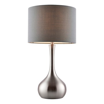 Endon 61192 - Stmievateľná stolná lampa PICCADILLY 1xE14/40W/230V matný chróm/šedá