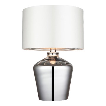 Endon 61198 - Stolná lampa WALDORF 1xE27/10W/230V lesklý chróm/biela