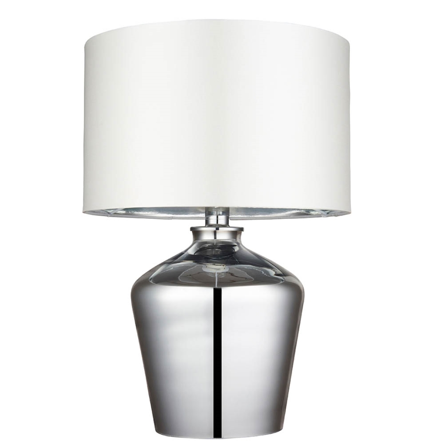 Endon 61198 - Stolná lampa WALDORF 1xE27/10W/230V lesklý chróm/biela