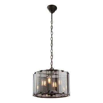 Endon 61281 - Luster na reťazi CLOONEY 4xE14/40W/230V čierna/dymová