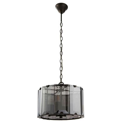 Endon 61281 - Luster na reťazi CLOONEY 4xE14/40W/230V čierna/dymová