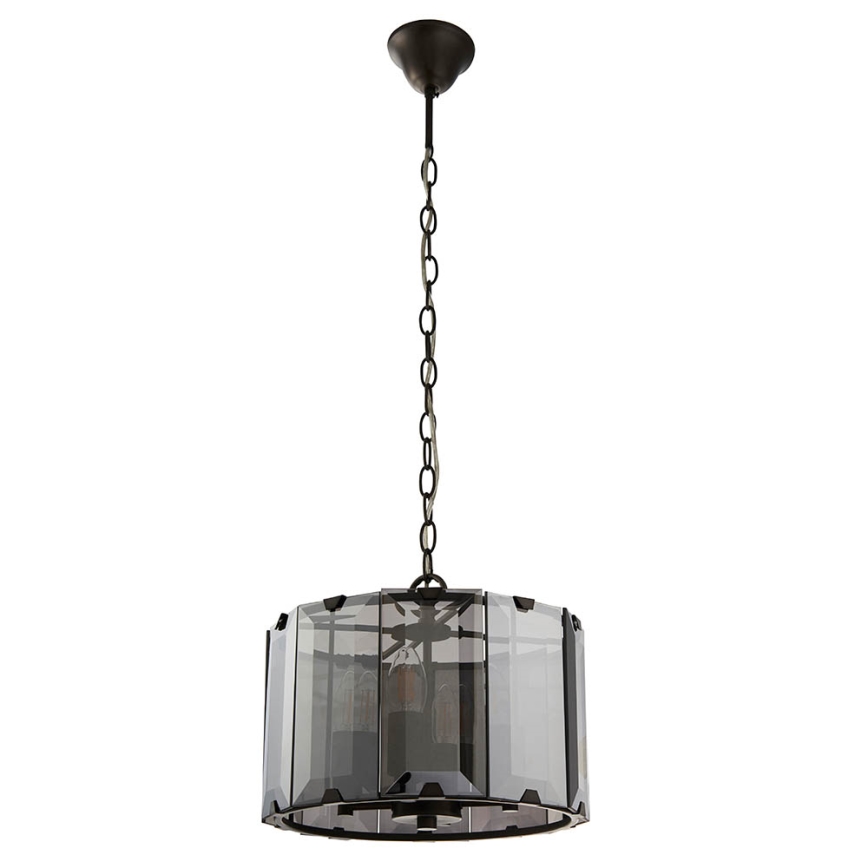 Endon 61281 - Luster na reťazi CLOONEY 4xE14/40W/230V čierna/dymová