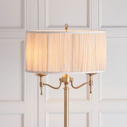 Endon 63620 - Stojacia lampa STANFORD 2xE14/40W/230V mosadz/béžová