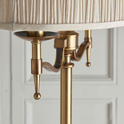 Endon 63620 - Stojacia lampa STANFORD 2xE14/40W/230V mosadz/béžová