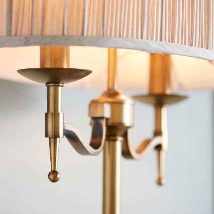 Endon 63648 - Stolná lampa STANFORD 2xE14/40W/230V mosadz/béžová