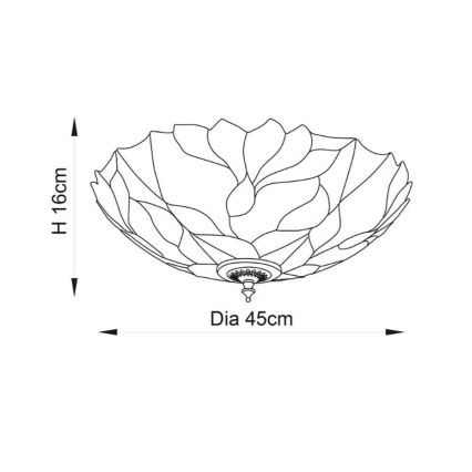 Endon 63960 - Stropné svietidlo BOTANICA 2xE27/60W/230V pr. 45 cm