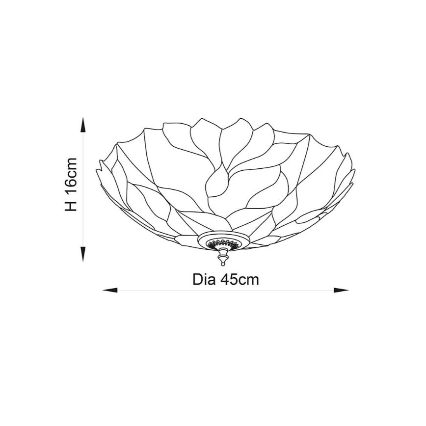 Endon 63960 - Stropné svietidlo Tiffany BOTANICA 2xE27/60W/230V priemer 45 cm