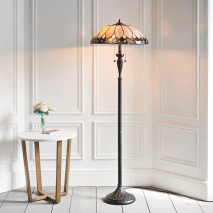 Endon 63972 - Stojacia lampa BROOKLYN 2xE27/60W/230V priemer 50 cm