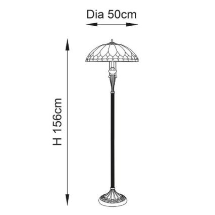 Endon 63972 - Stojacia lampa BROOKLYN 2xE27/60W/230V priemer 50 cm
