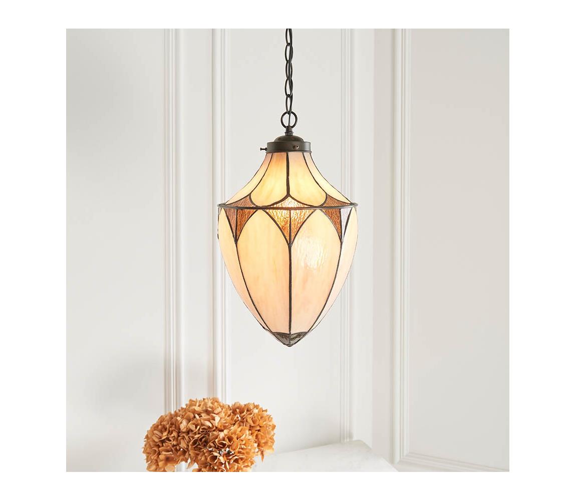 Endon 63974 - Luster na reťazi BROOKLYN 1xE27/60W/230V hnedá 63974