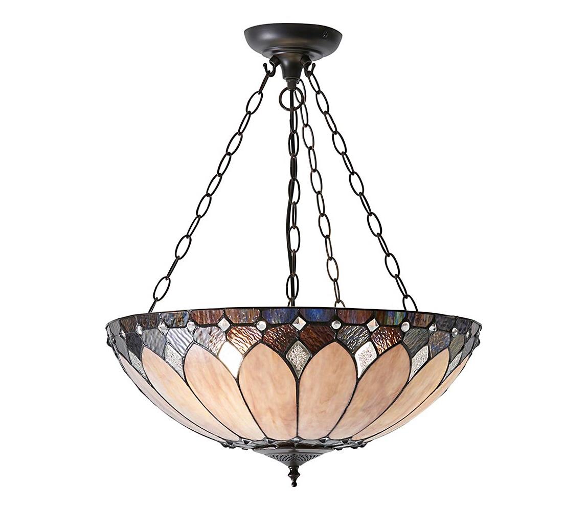 Endon 63976 - Luster na reťazi Tiffany BROOKLYN 3xE27/60W/230V priemer 50 cm 63976