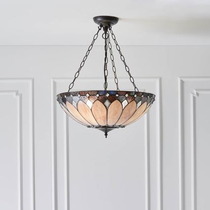 Endon 63976 - Luster na reťazi Tiffany BROOKLYN 3xE27/60W/230V priemer 50 cm