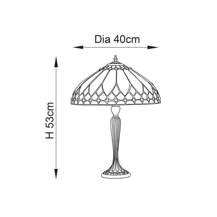 Endon 63982 - Stolná lampa Tiffany BROOKLYN 1xE27/60W/230V priemer 40 cm