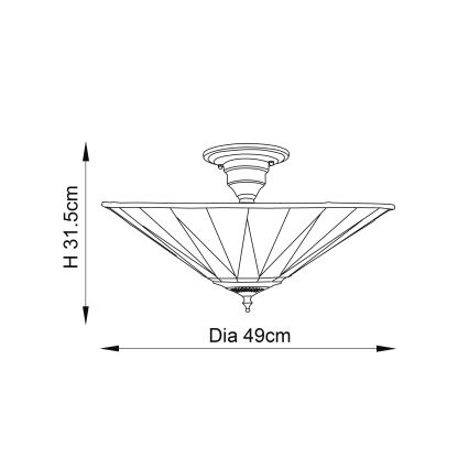 Endon 64043 - Prisadený luster DARK STAR 3xE27/60W/230V pr. 49 cm