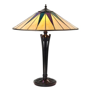 Endon 64045 - Stolová lampa Tiffany DARK STAR, 2xE27/60W/230V, priemer 49 cm