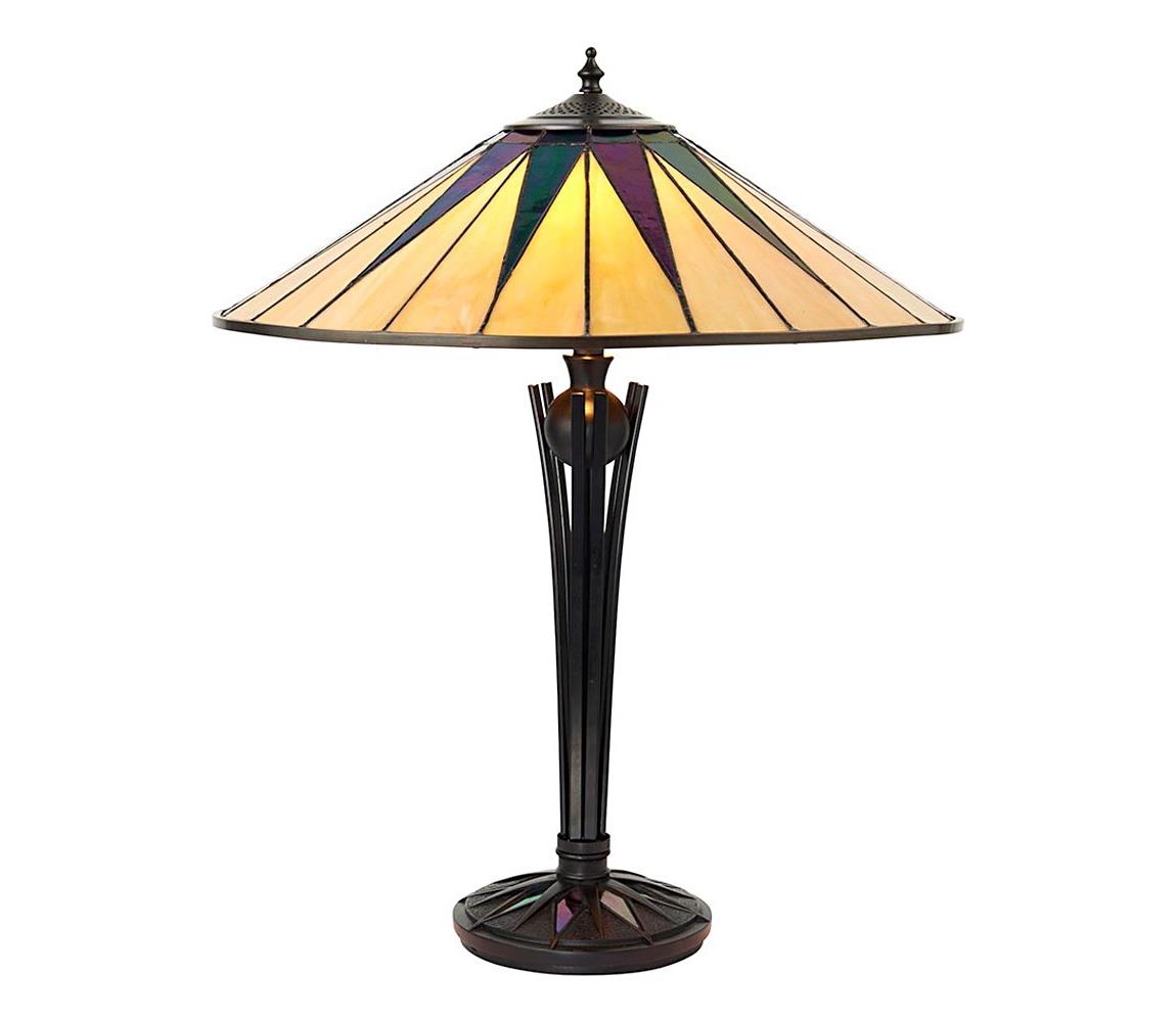 Endon 64045 - Stolová lampa Tiffany DARK STAR, 2xE27/60W/230V, priemer 49 cm 64045