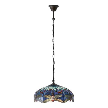 Endon 64080 - Luster na reťazi Tiffany DRAGONFLY 3xE27/60W/230V priemer 41 cm