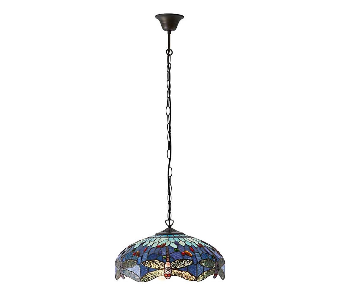 Endon 64080 - Luster na reťazi Tiffany DRAGONFLY 3xE27/60W/230V priemer 41 cm 64080