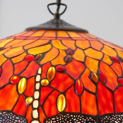 Endon 64082 - Luster na reťazi Tiffany DRAGONFLY 3xE27/60W/230V priemer 50 cm