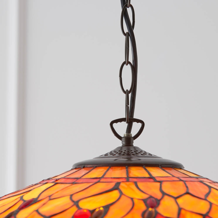 Endon 64082 - Luster na reťazi Tiffany DRAGONFLY 3xE27/60W/230V priemer 50 cm