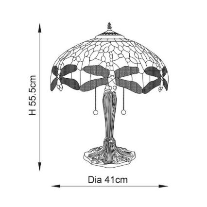 Endon 64085 - Stolná lampa DRAGONFLY 2xE27/60W/230V pr. 41 cm