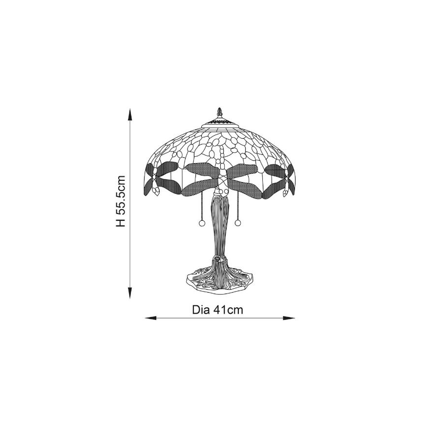 Endon 64085 - Stolná lampa DRAGONFLY 2xE27/60W/230V pr. 41 cm