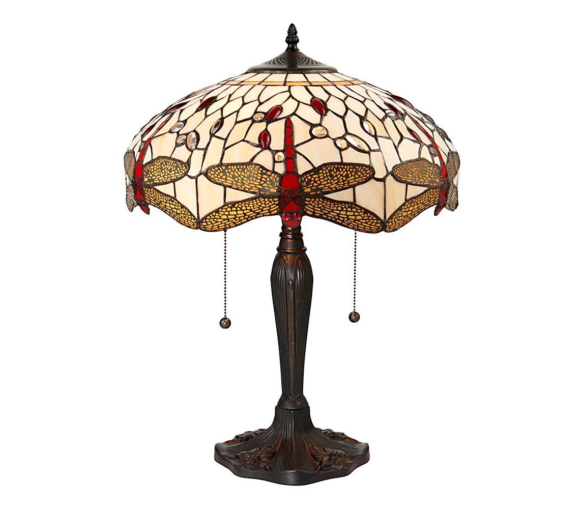 Endon 64085 - Stolná lampa Tiffany DRAGONFLY 2xE27/60W/230V pr. 41 cm 64085