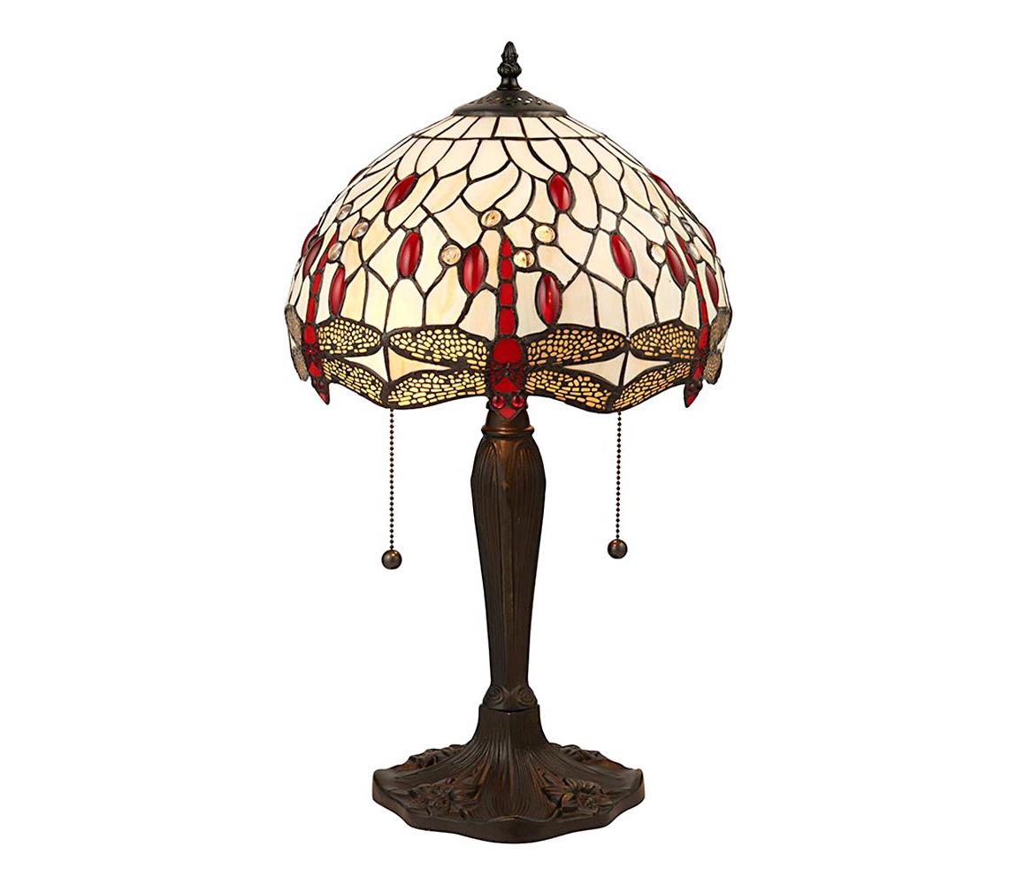 Endon 64086 - Stolná lampa Tiffany DRAGONFLY 2xE27/60W/230V priemer 30 cm 64086