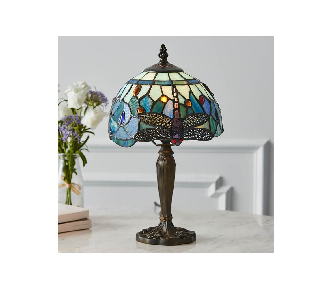 Endon 64088 - Stolná lampa Tiffany DRAGONFLY 1xE14/40W/230V priemer 20 cm 64088