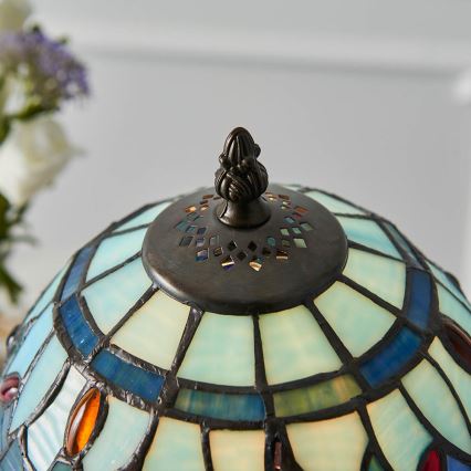 Endon 64088 - Stolná lampa Tiffany DRAGONFLY 1xE14/40W/230V priemer 20 cm