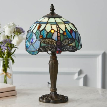Endon 64088 - Stolná lampa Tiffany DRAGONFLY 1xE14/7W/230V priemer 20 cm