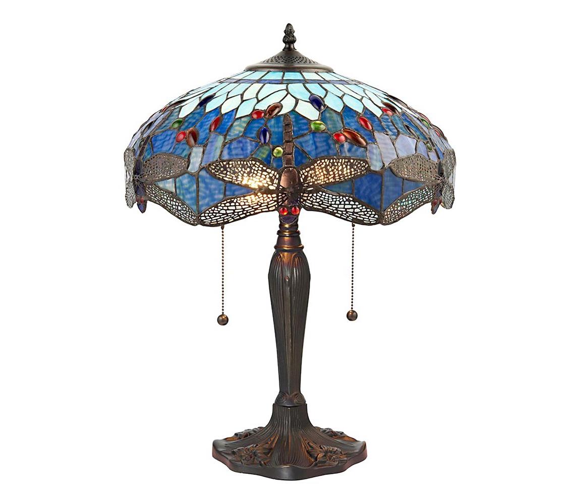 Endon 64089 - Stolná lampa Tiffany DRAGONFLY 2xE27/60W/230V priemer 41 cm 64089