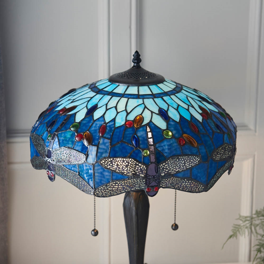Endon 64089 - Stolná lampa Tiffany DRAGONFLY 2xE27/60W/230V priemer 41 cm