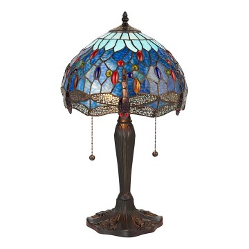 Endon 64090 - Stolná lampa Tiffany DRAGONFLY 2xE27/60W/230V pr. 30 cm