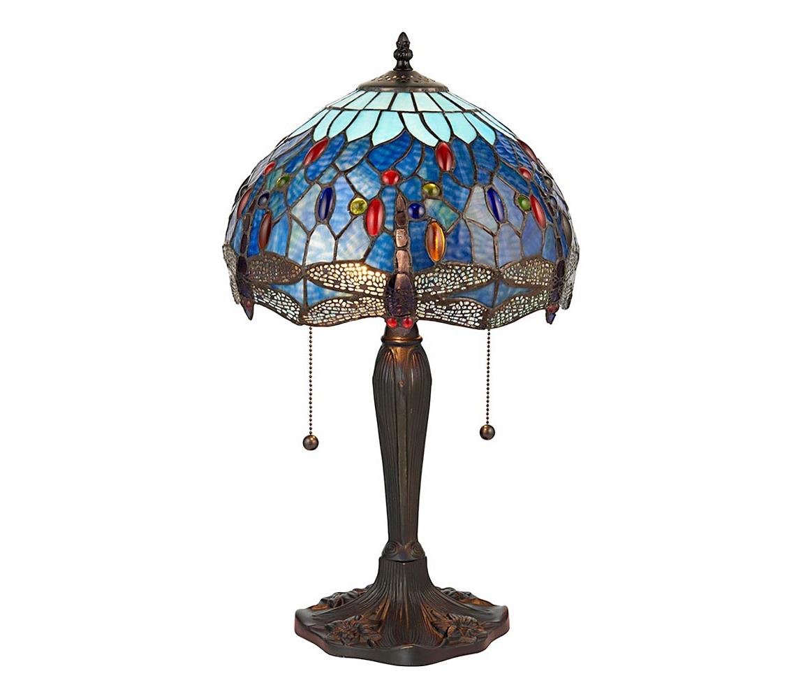 Endon 64090 - Stolná lampa Tiffany DRAGONFLY 2xE27/60W/230V pr. 30 cm 64090