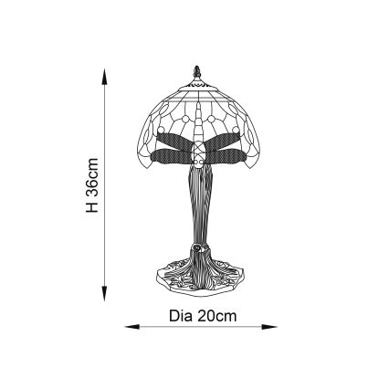 Endon 64091 - Stolná lampa DRAGONFLY 1xE14/40W/230V pr. 20 cm